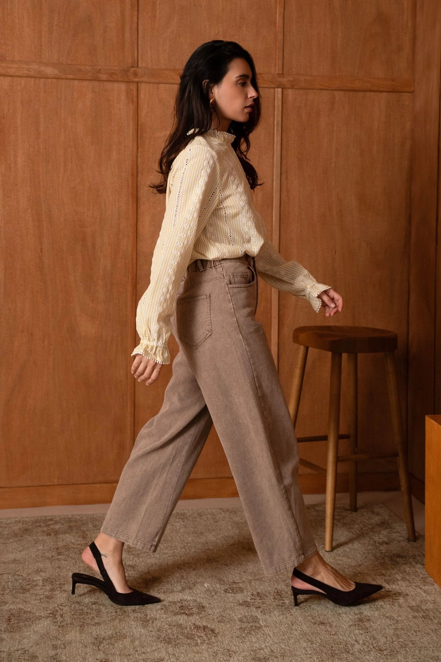 Odette taupe balloon barrel Jeans