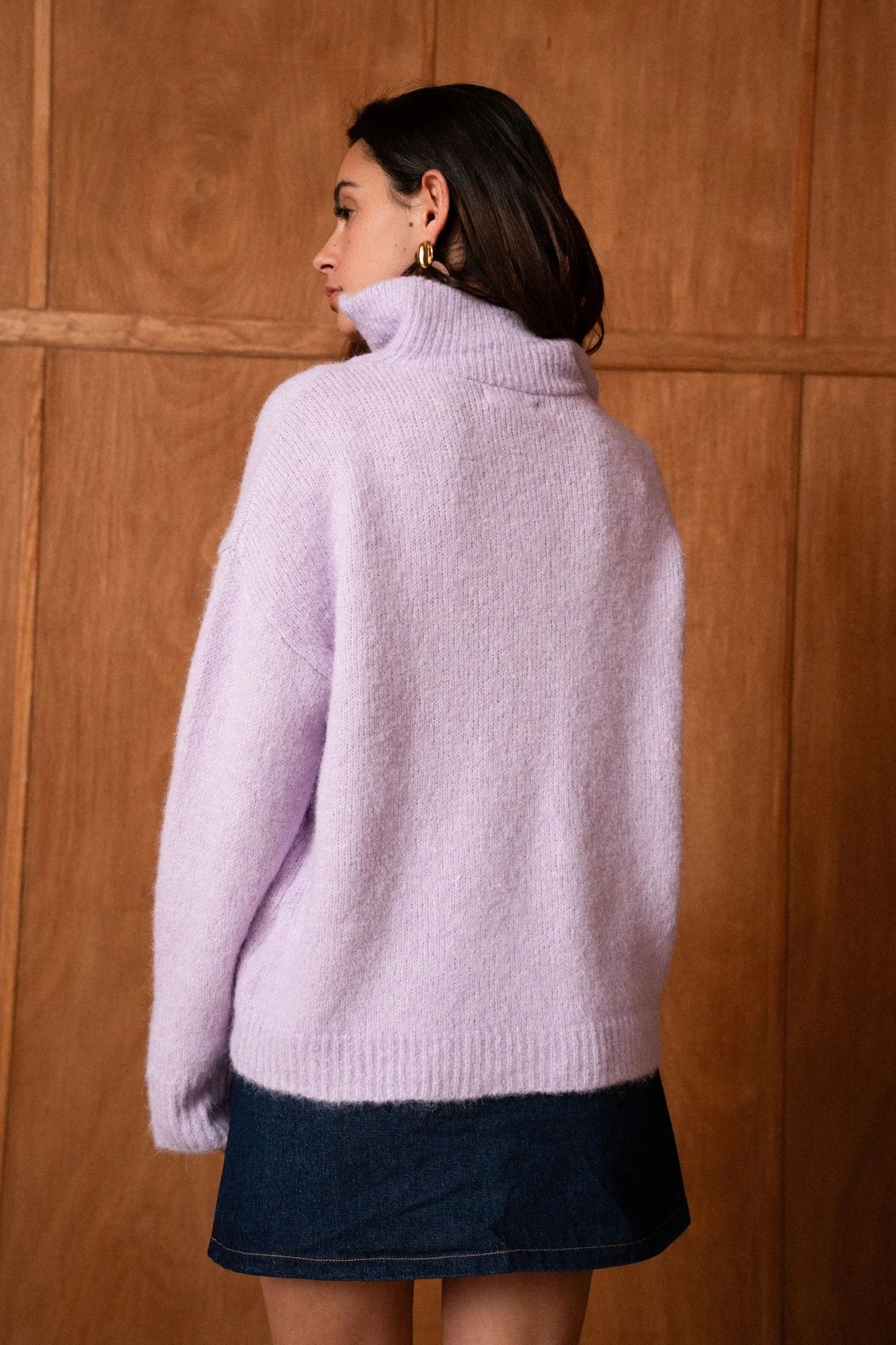 Lara lilac zip neck jumper