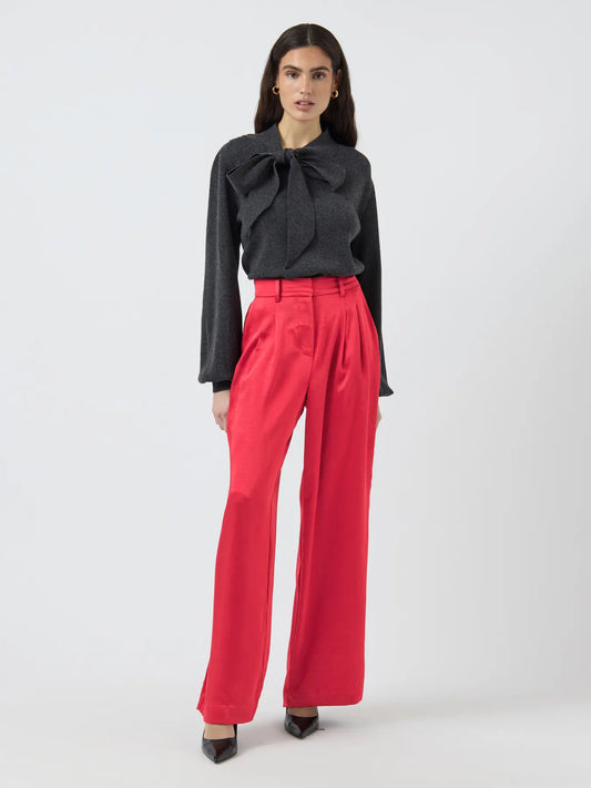 YASVIMA HW RED SATIN PANTS - SHOW