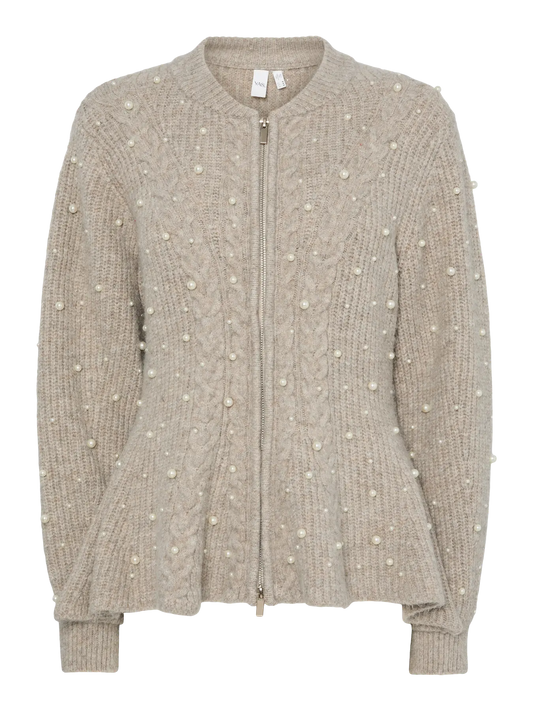 YASPEMINA LS KNIT Pearl CARDIGAN