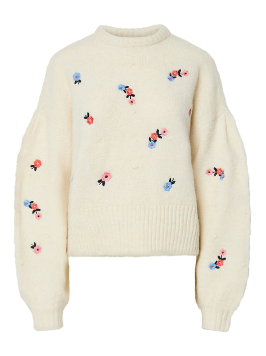 YASNANNA - Floral balloon sleeve Jumper