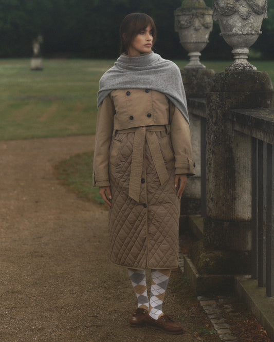 YASPRIXO COAT - Classic 2 piece coat - sepia tint