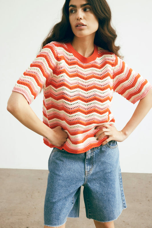 YASTRIO KNITTED CROCHET PULLOVER JUMPER