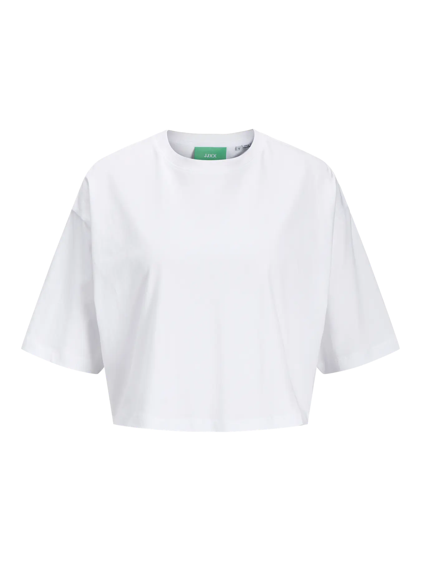 Andrea white organic cotton cropped tshirt