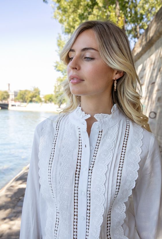 Cotton embroidered blouse