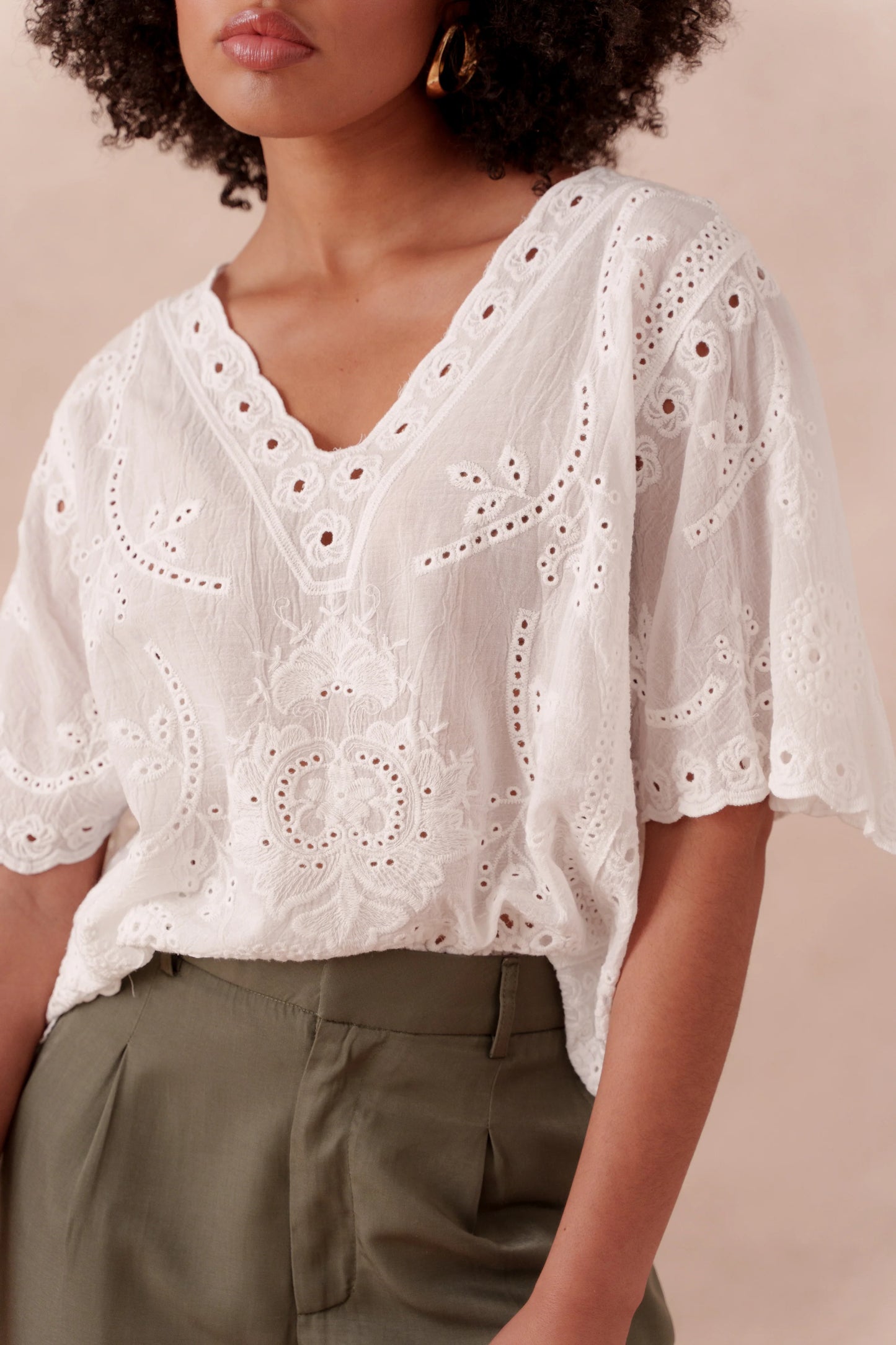 Judie cotton embroidered blouse