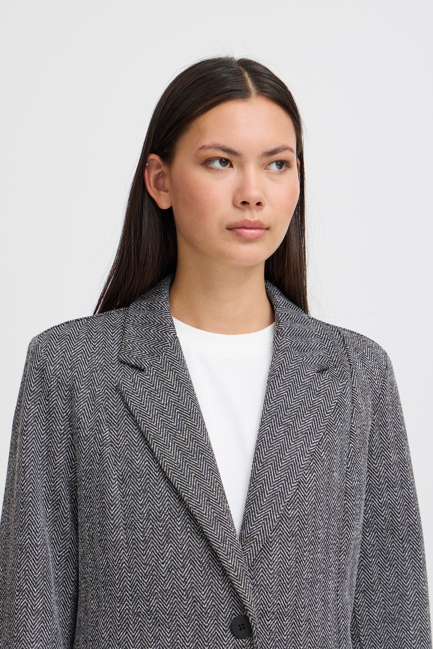 IHKATE BLAZER Black/White Herringbone