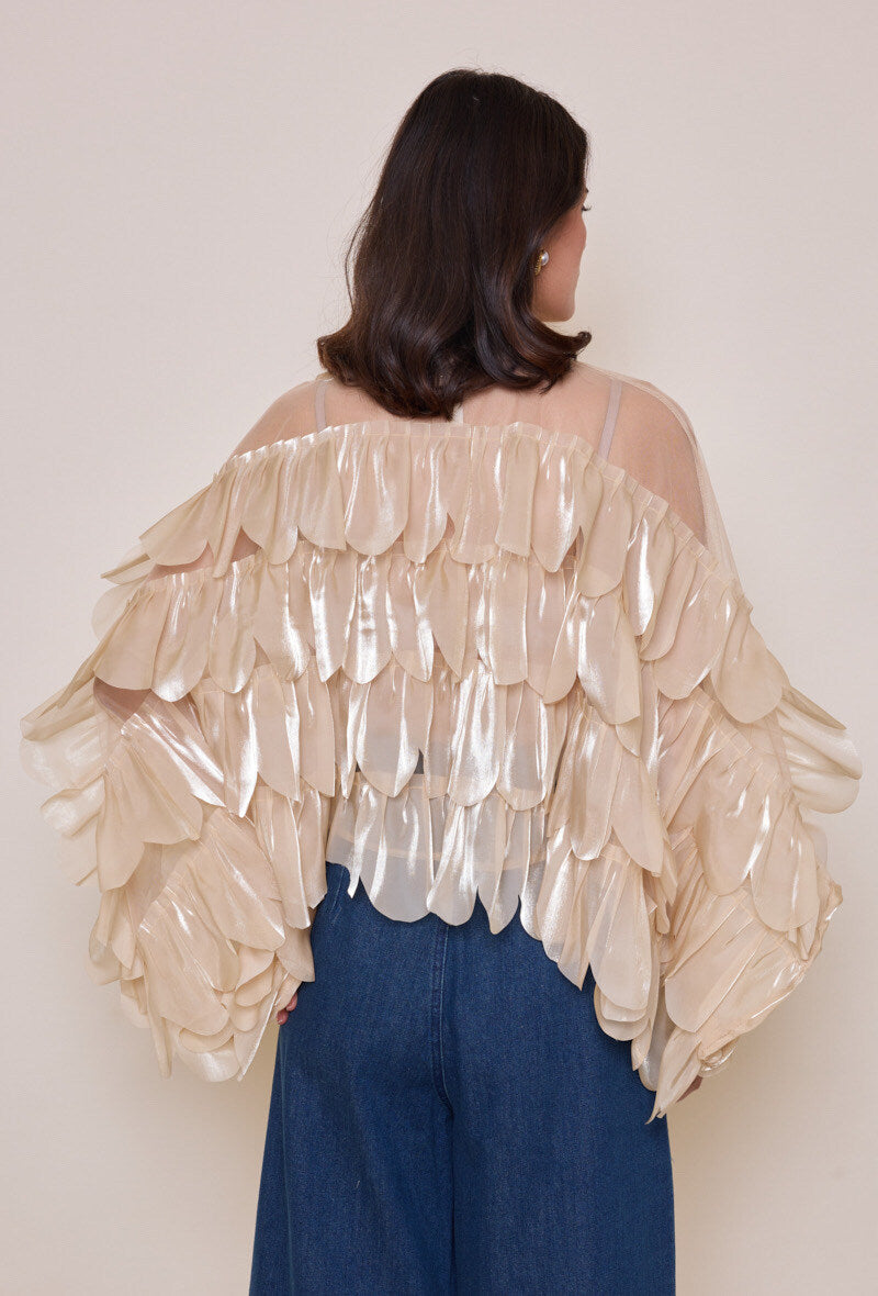 Jessie organza feather blouse