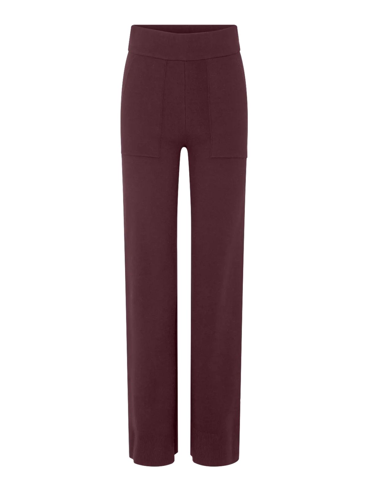 YASPIMI KNITTED BURGUNDY TROUSERS