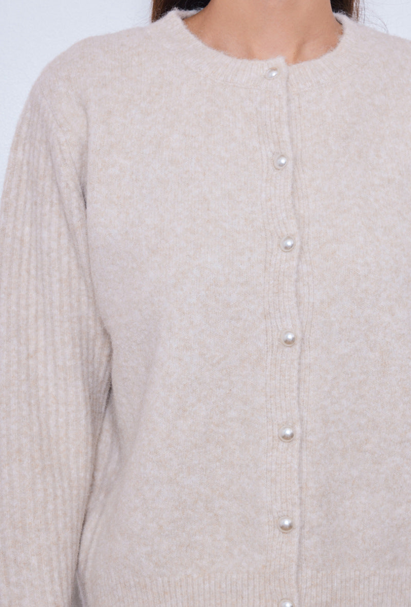 Josie pearl button flared sleeve cardigan