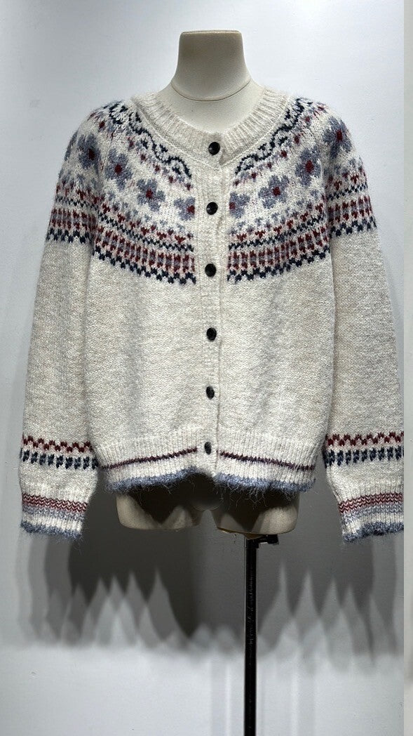 Jackie cream fair isle cardigan