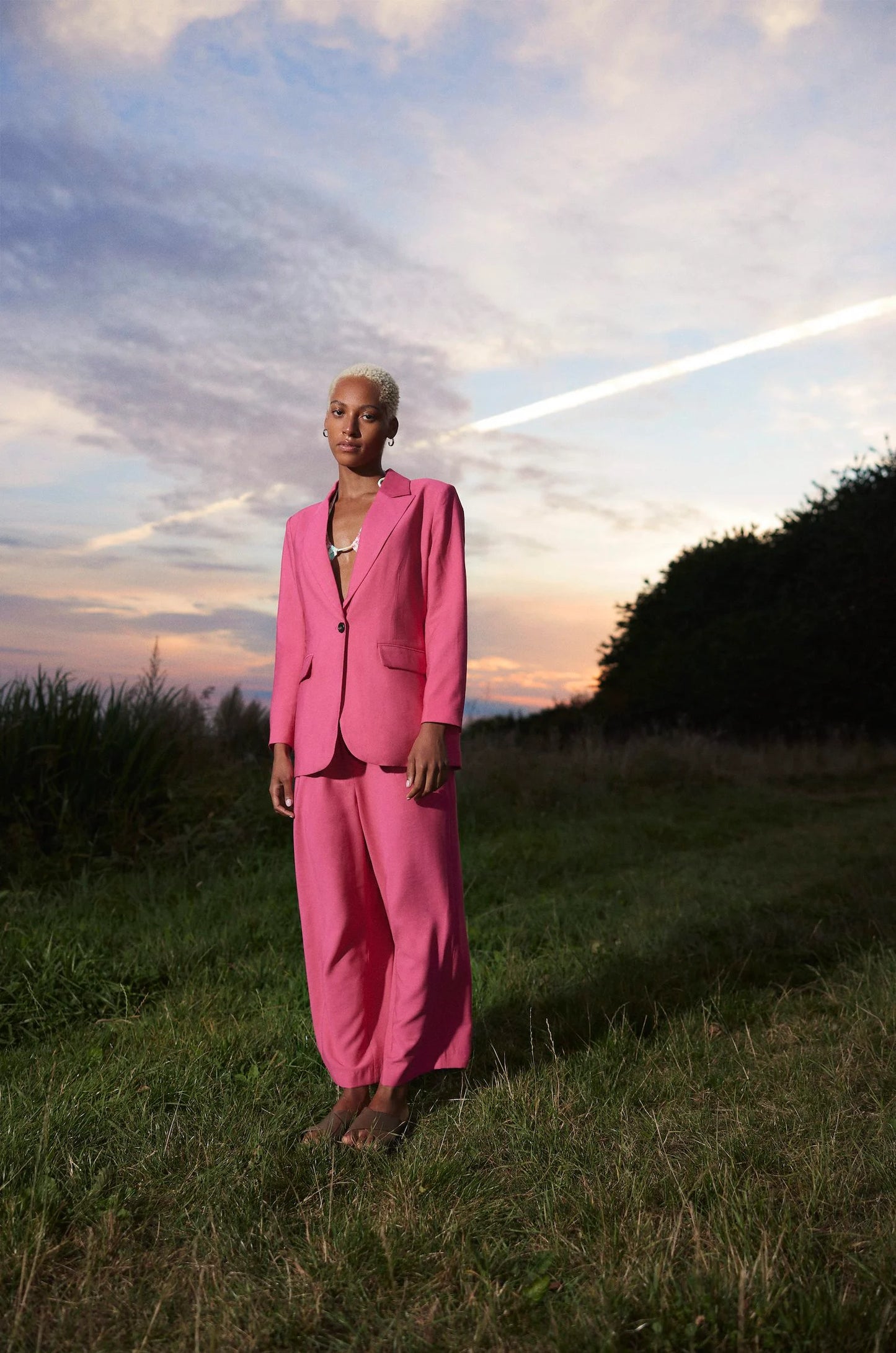 Carmine Hot Pink Blazer Jacket