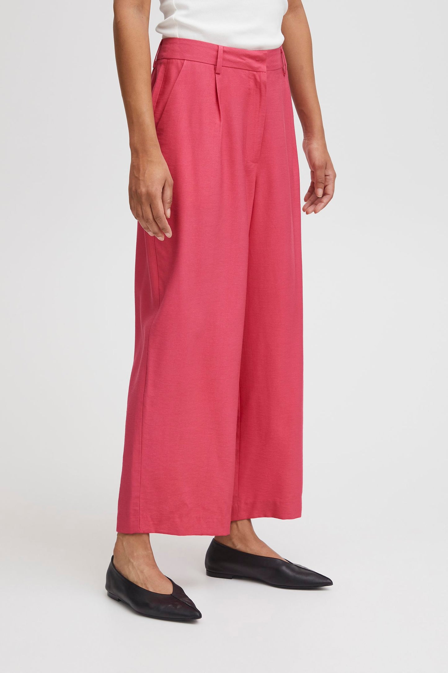 Carmine Hot Pink Wide Leg Trousers