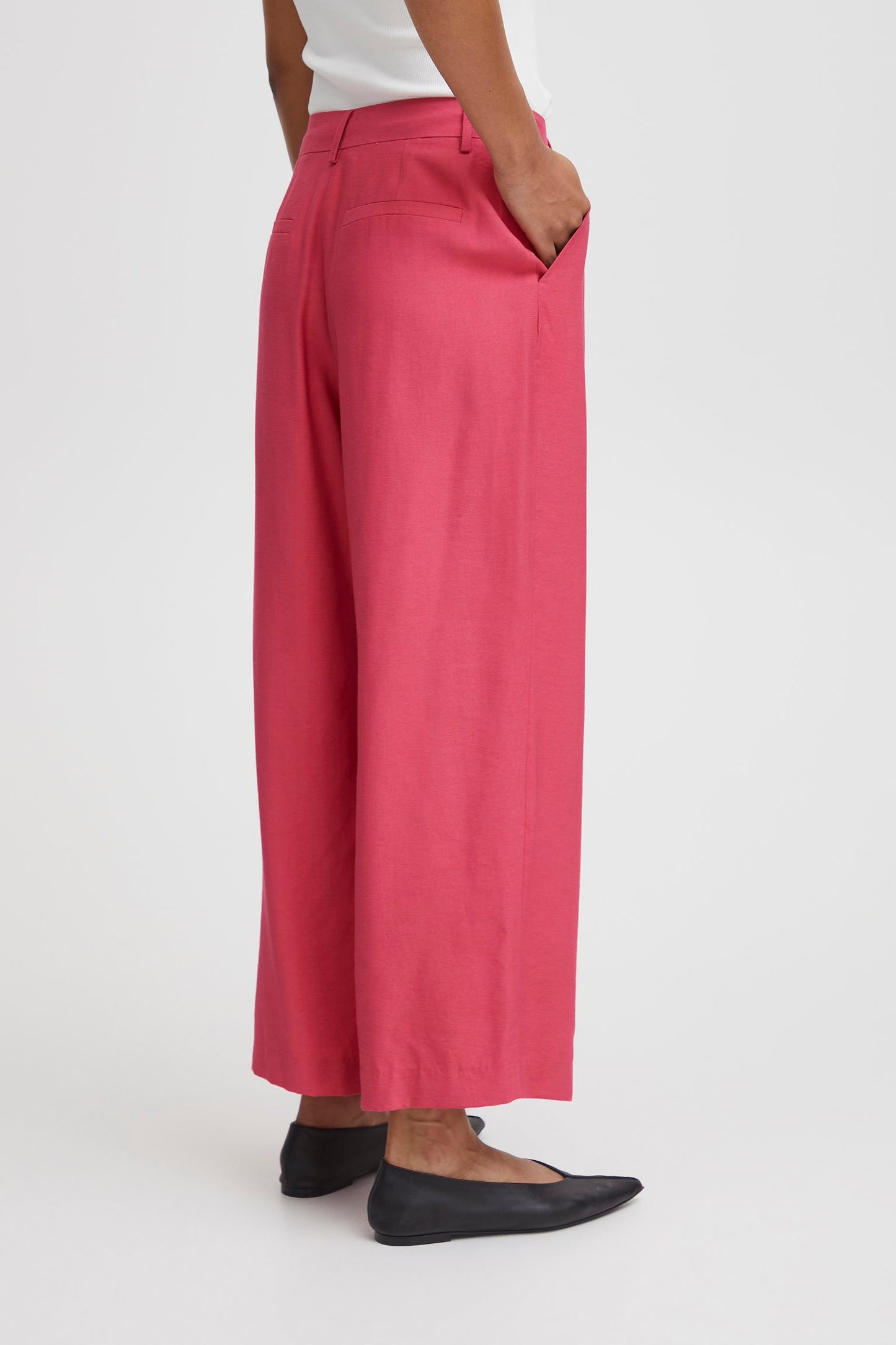 Carmine Hot Pink Wide Leg Trousers