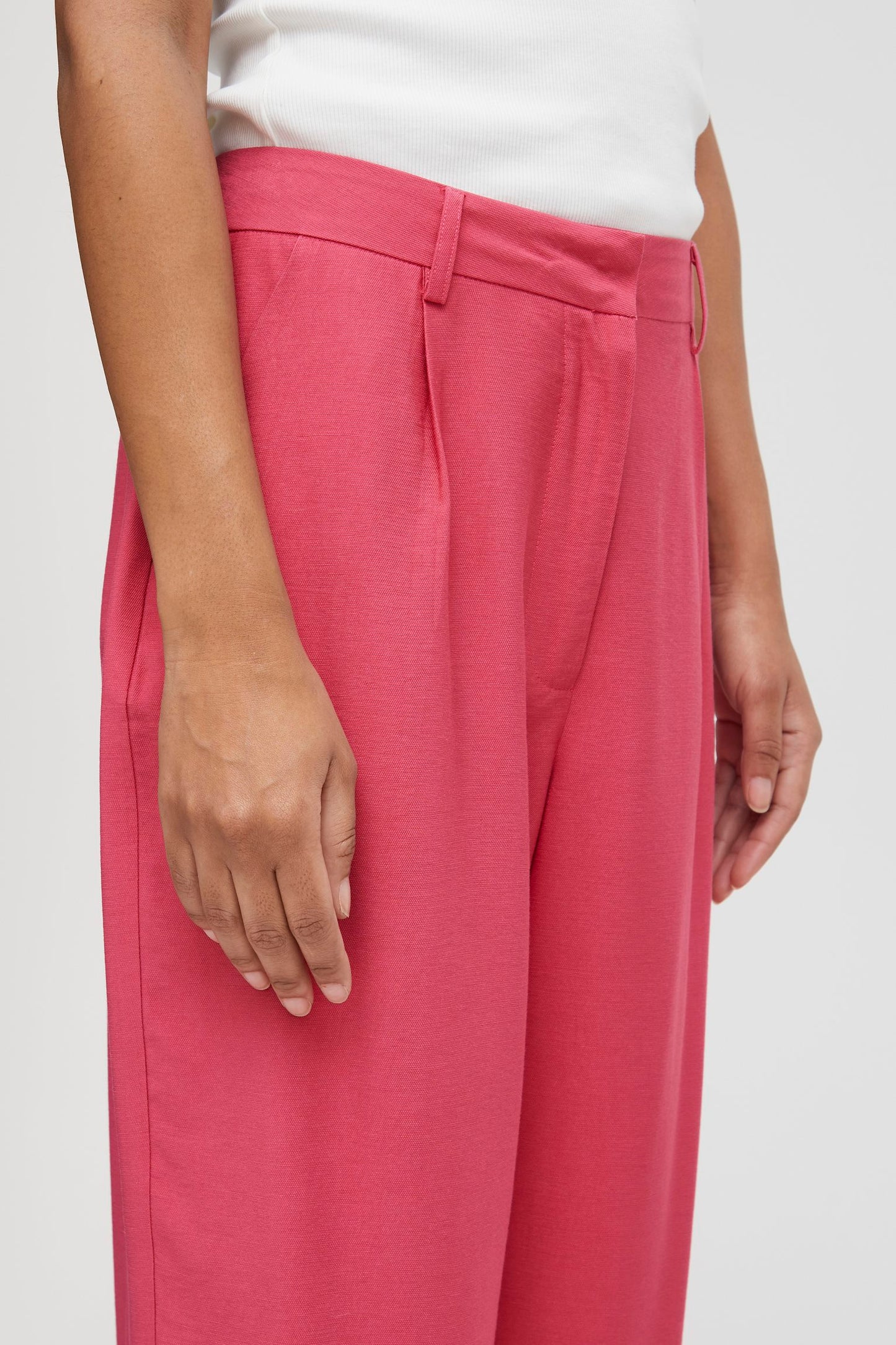 Carmine Hot Pink Wide Leg Trousers