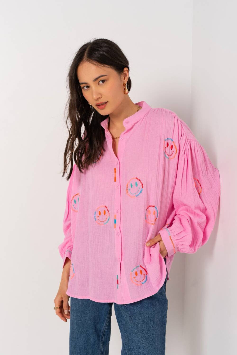 You make me smile organic cotton blouse
