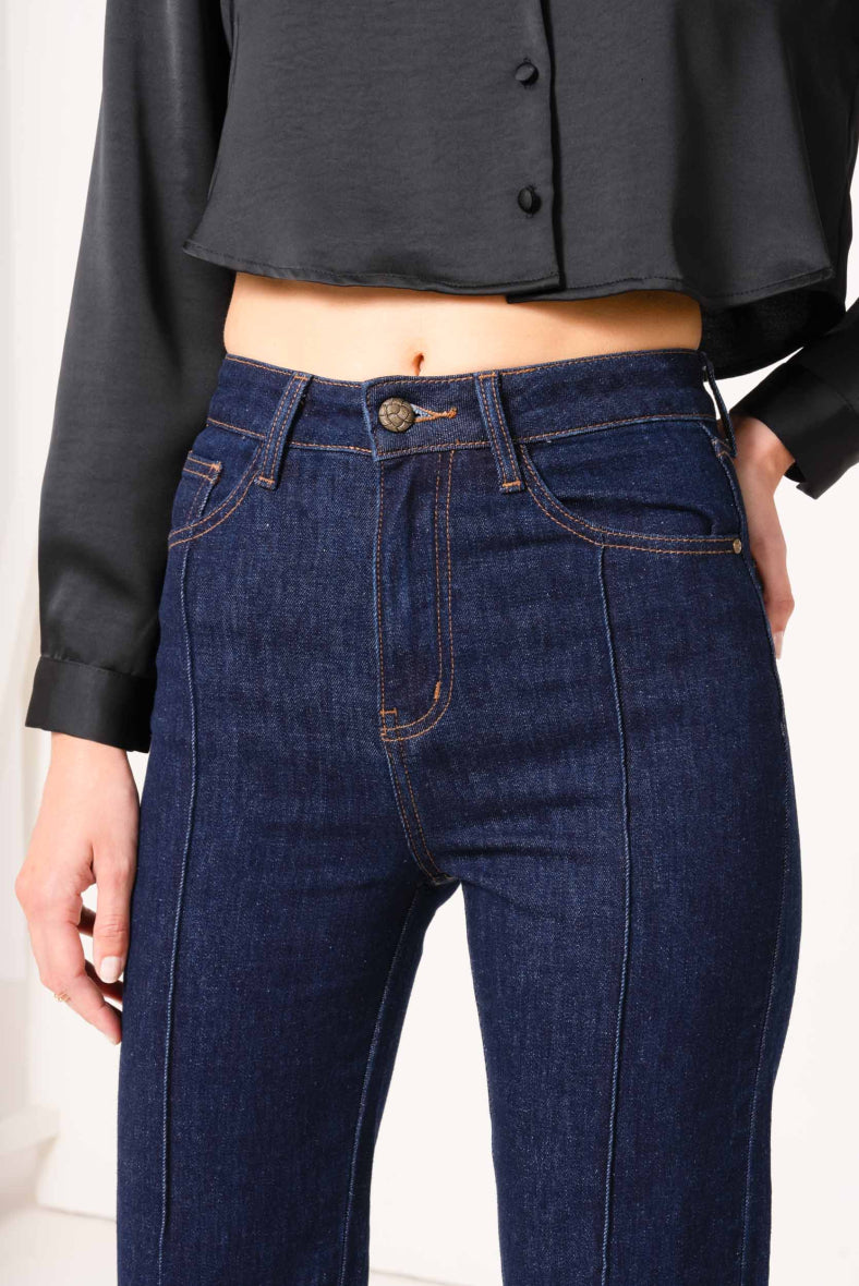 Dark blue straight leg jeans