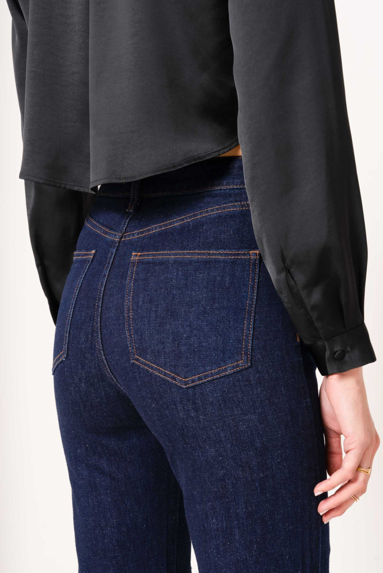 Dark blue straight leg jeans