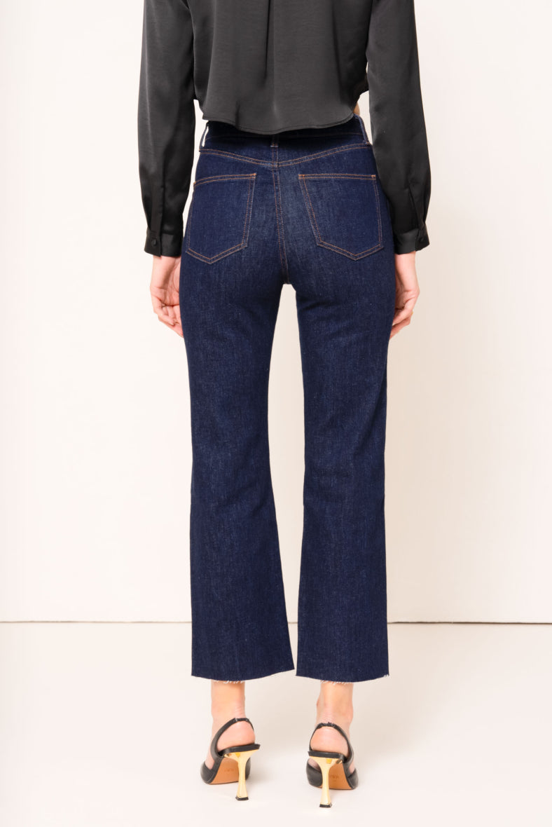 Dark blue straight leg jeans