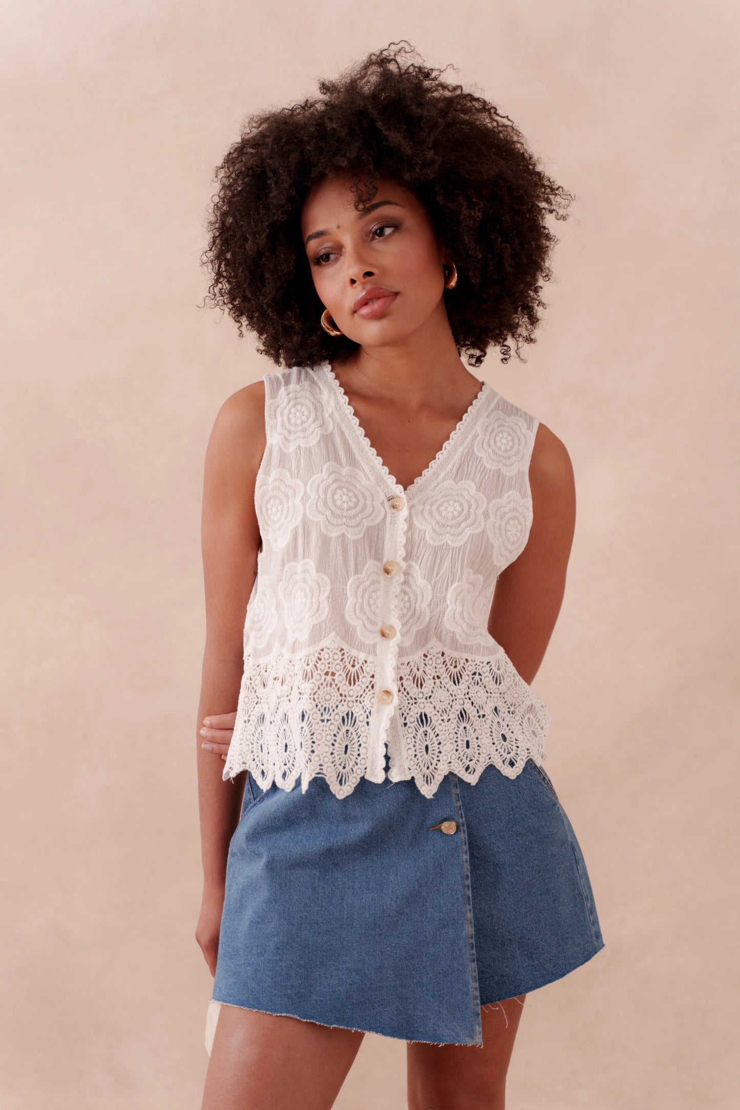 Calyope crochet vest top