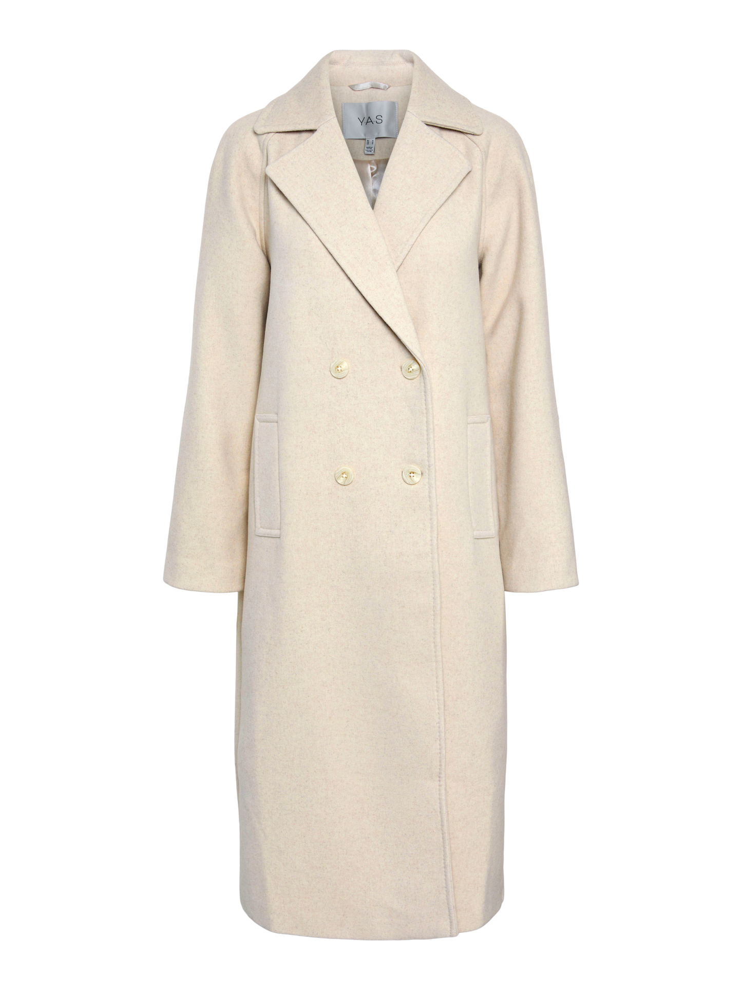 YAS MARGOT BIRCH WOOL LONG COAT