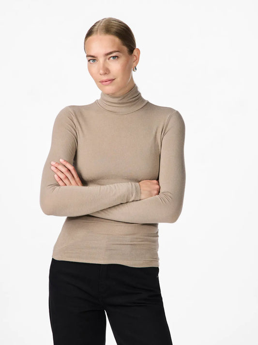 YAS polo neck fine knit jumper