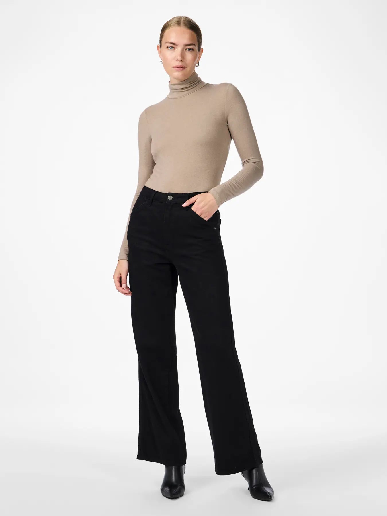 YAS polo neck fine knit jumper