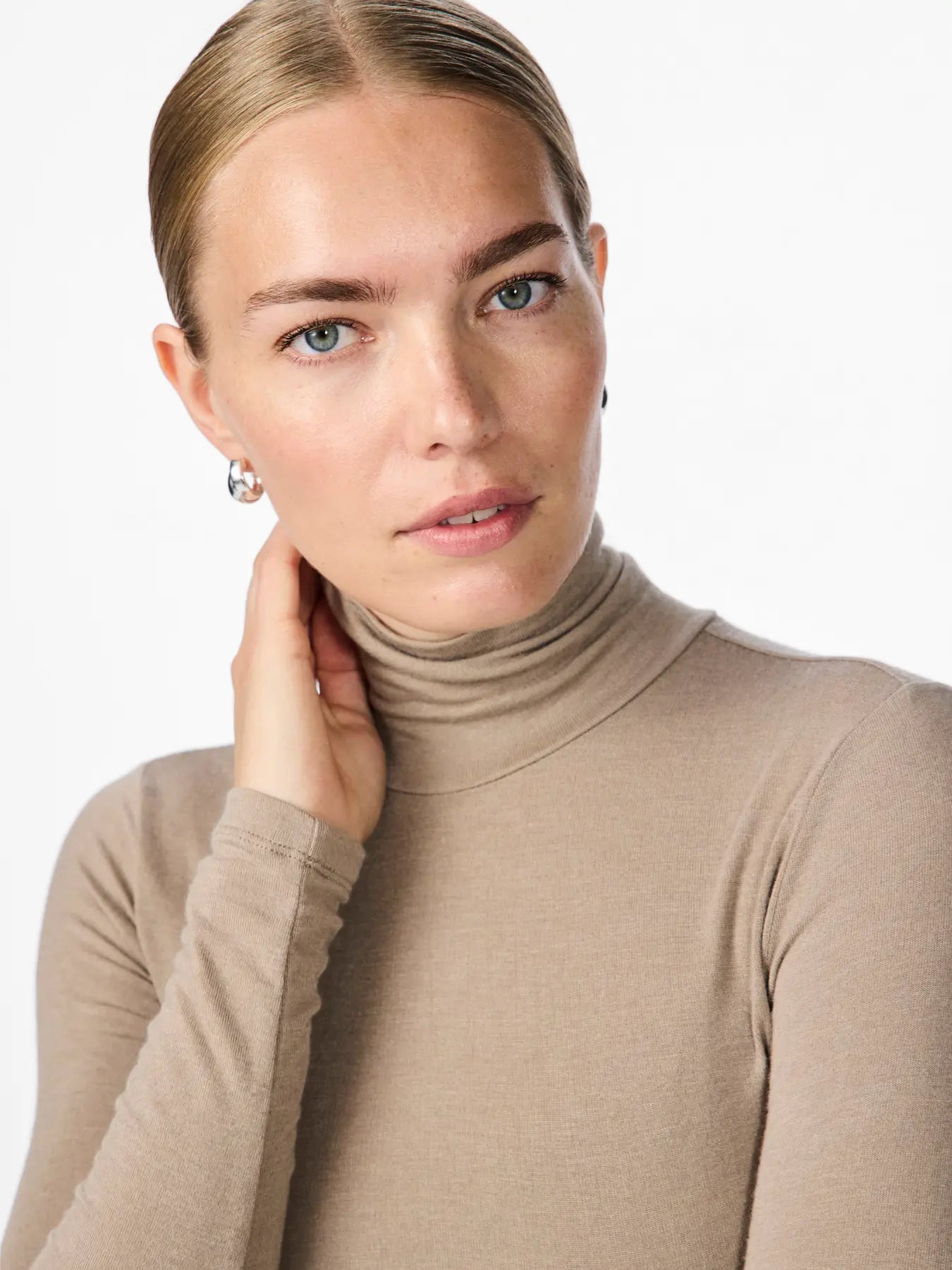 YAS polo neck fine knit jumper