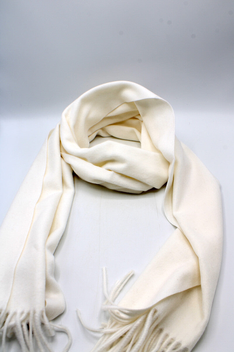 Ivory wool large scarf