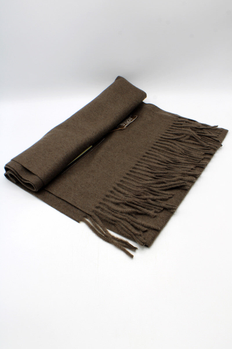Chocolate brown wool large scarf