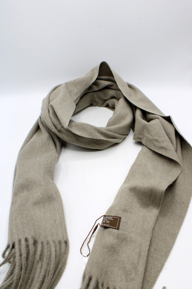 Taupe wool large scarf