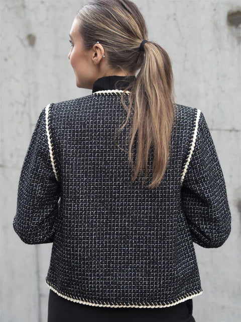 YAS Tweed jacket with gold buttons