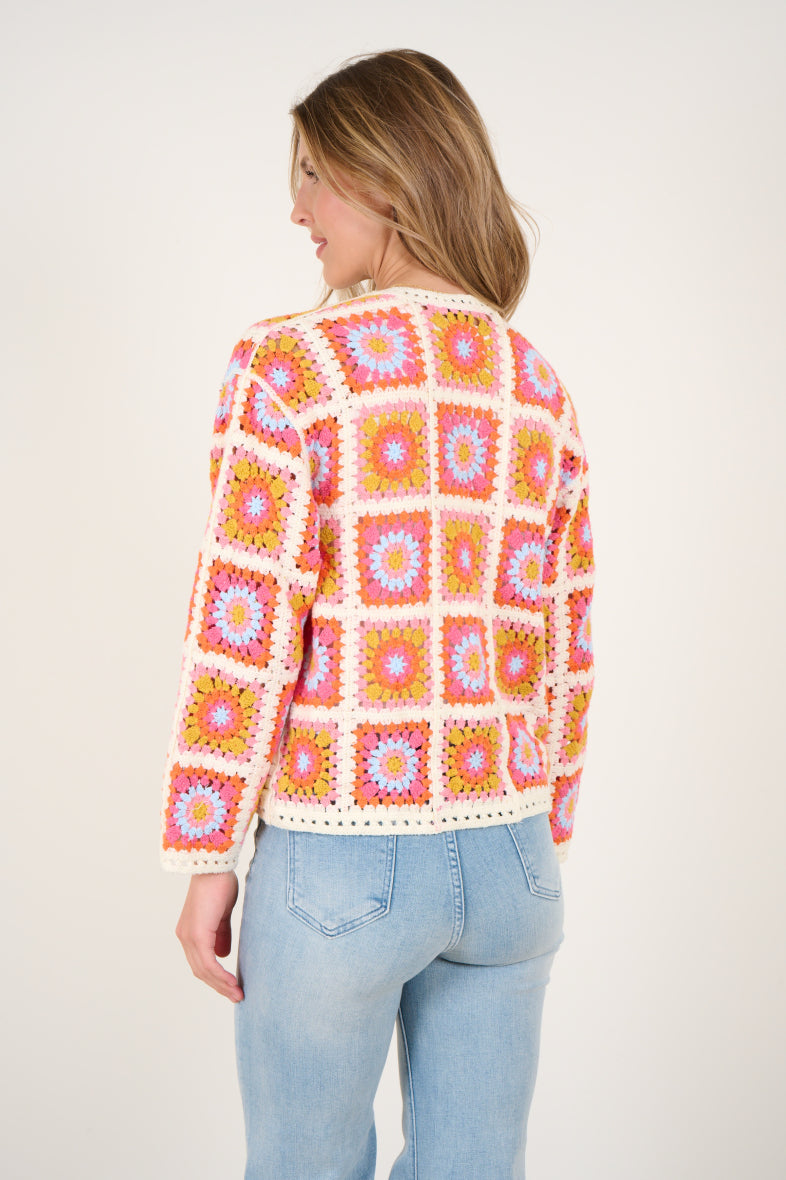 Crochet flower jacket
