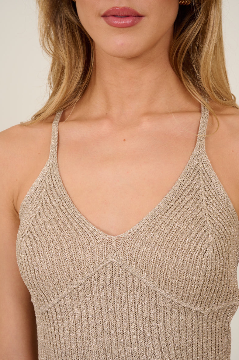 Kendall Lurex metallic knit top