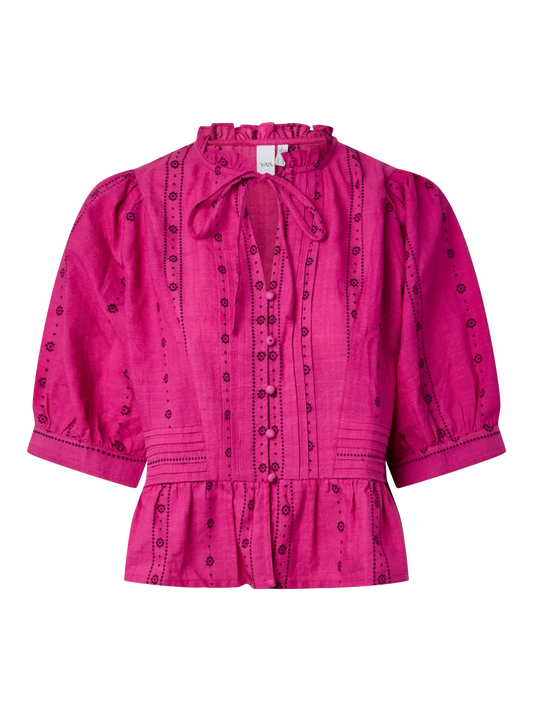 YASCINA BOHO PINK BLOUSE