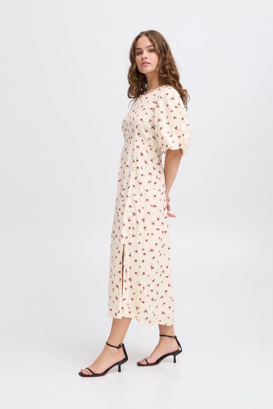 ICHI Geranium Flower Aop dress