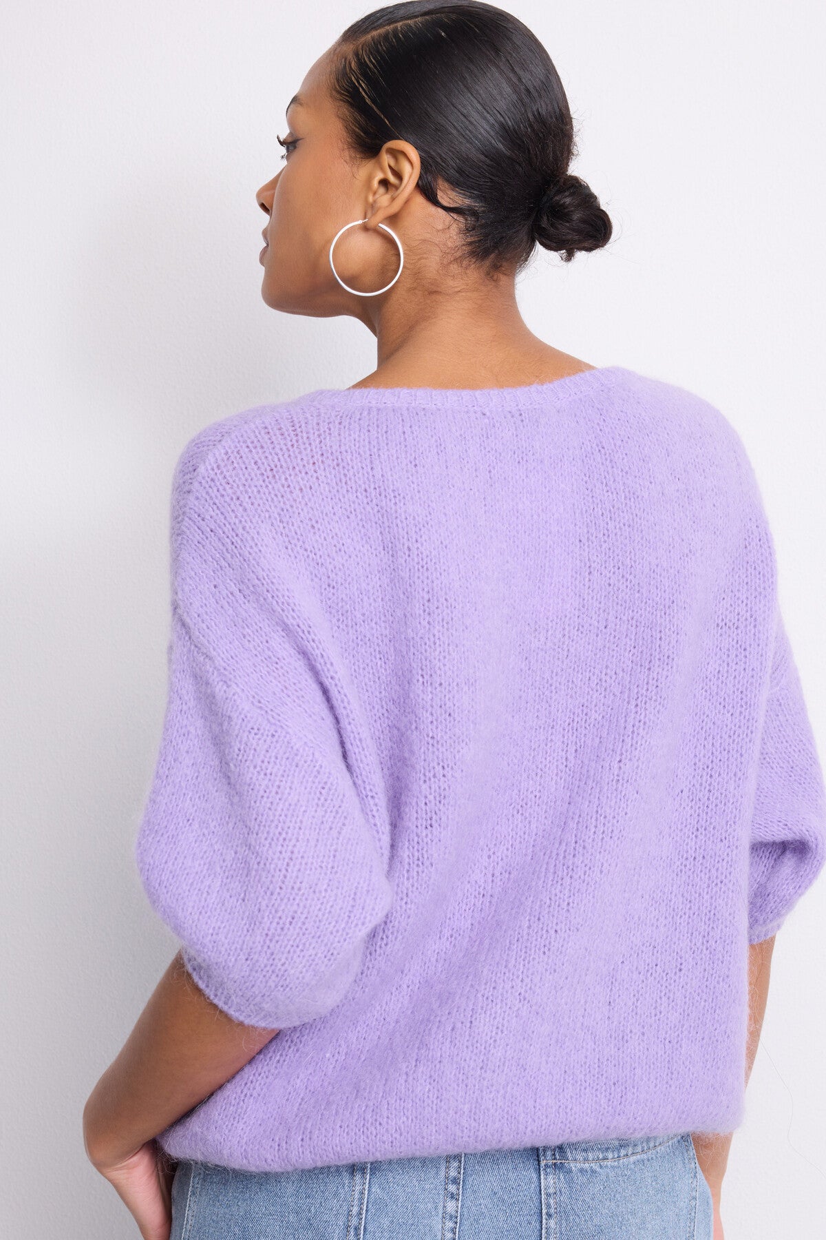 Aoife lilac mohair cardigan