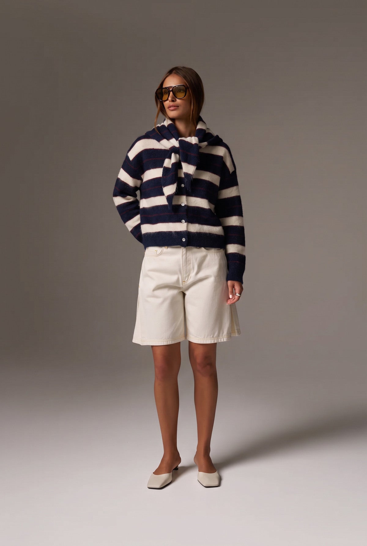 Sam striped jumper with scarf