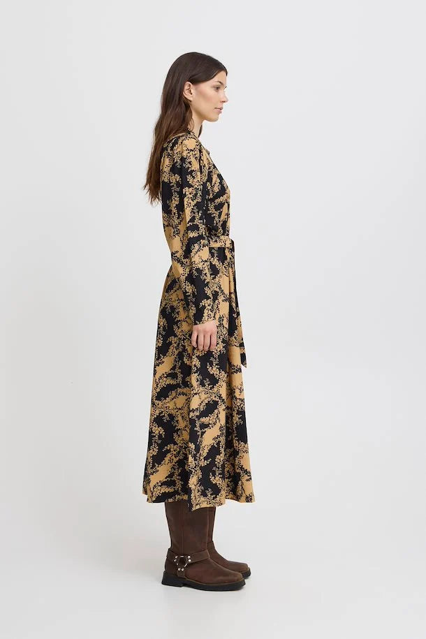 IHUTTARA iced coffee floral Dress