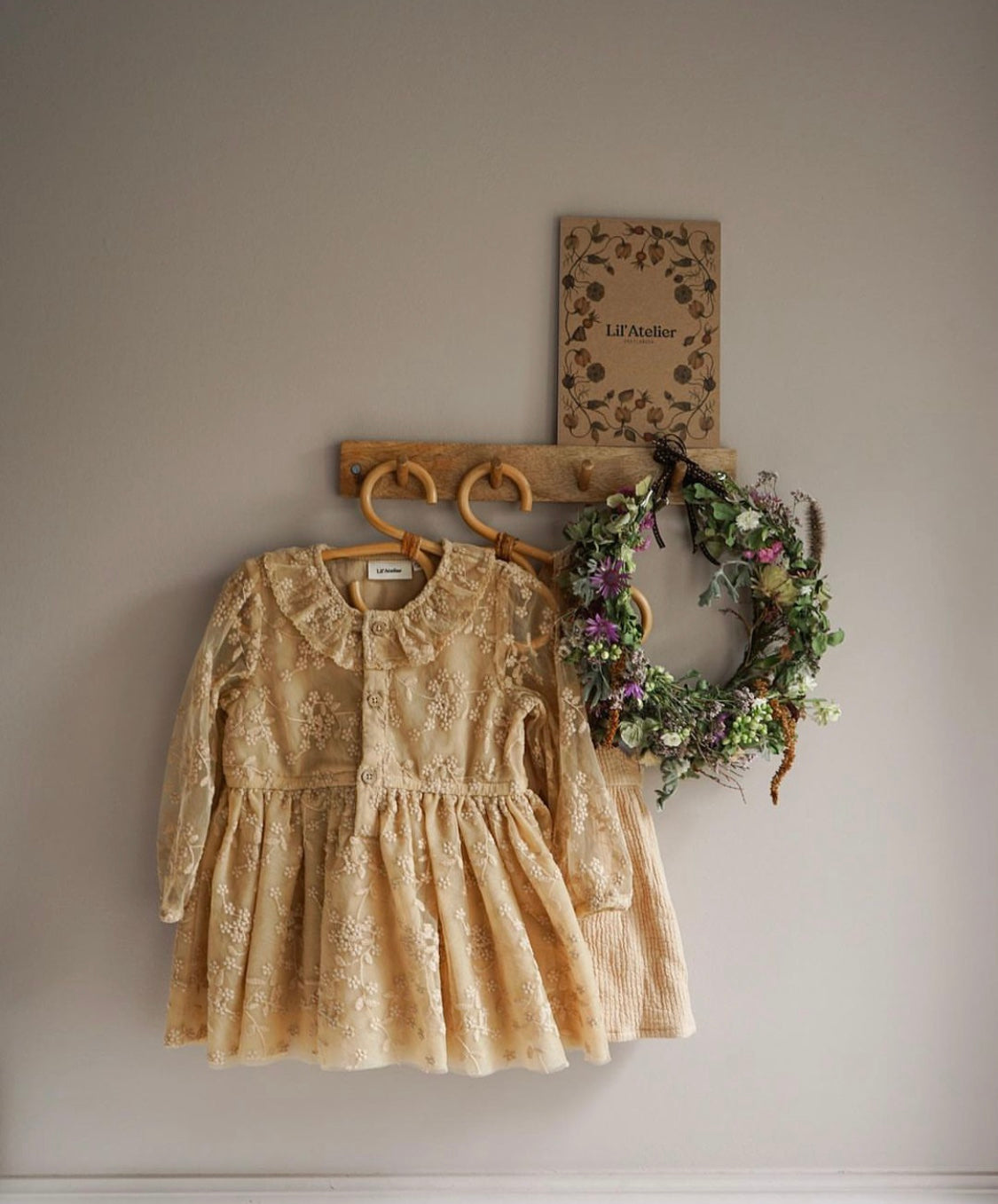 Lace embroidered cotton dress