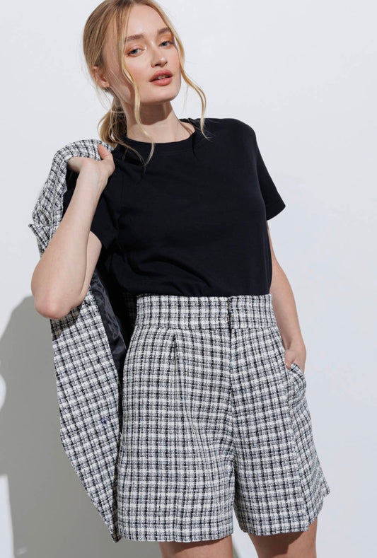 Maria Bouclé Houndstooth shorts