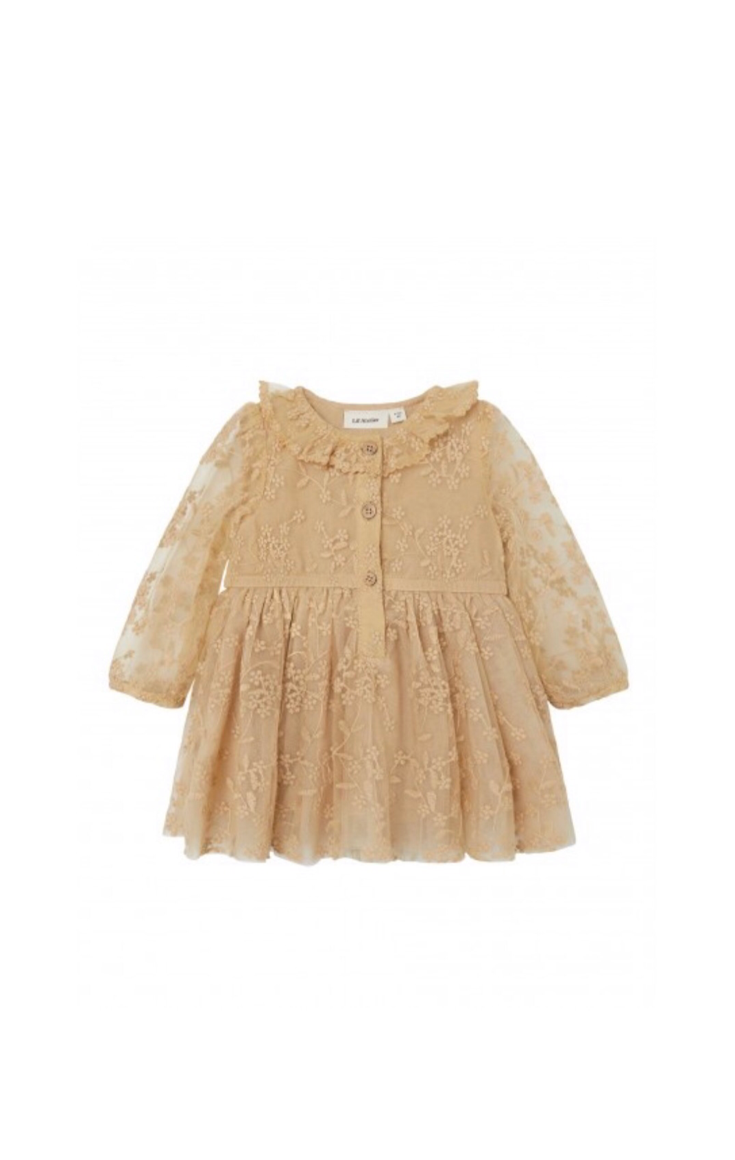 Lace embroidered cotton dress