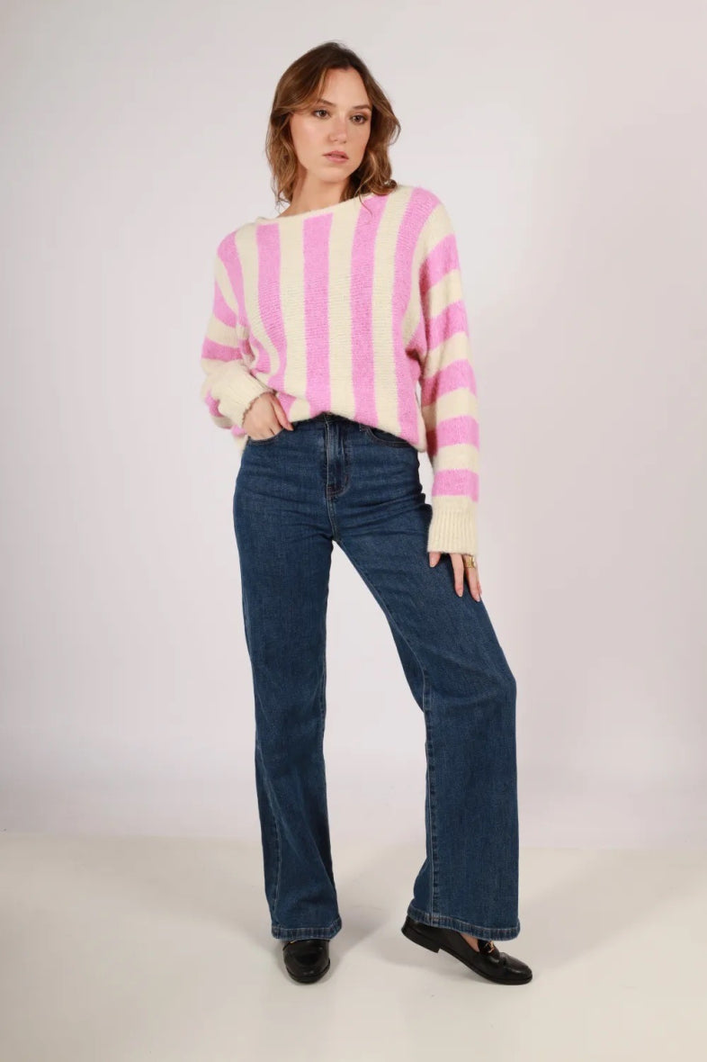 Marina striped boat neck sweater