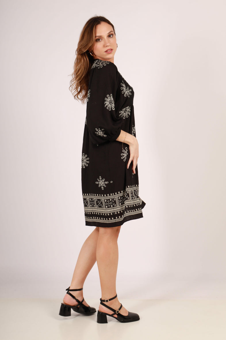 Clementine boho embroidered dress