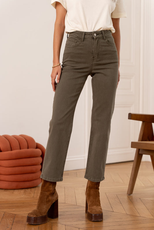 Sola straight leg high waist khaki jeans