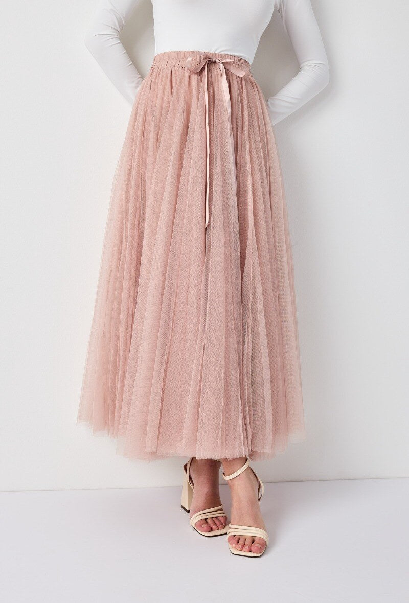 Eve dusty pink tulle full skirt