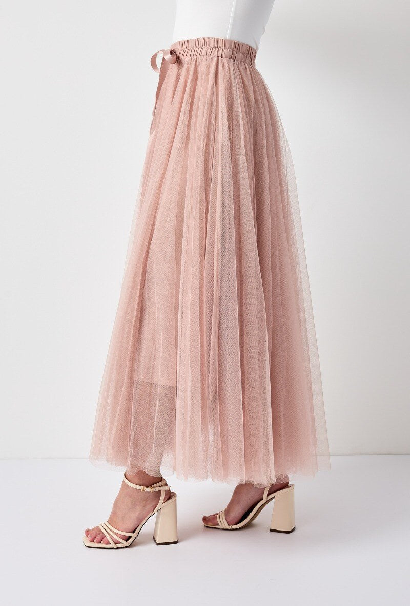 Eve dusty pink tulle full skirt