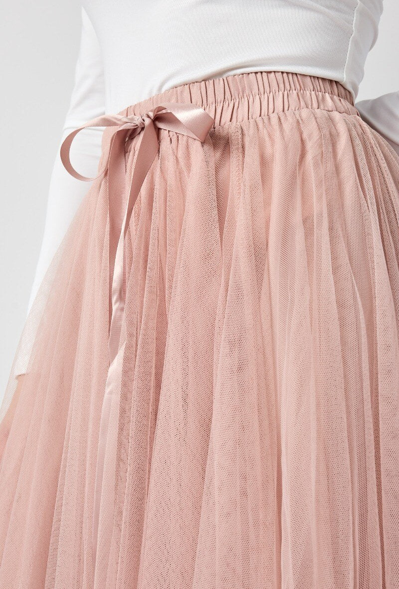 Eve dusty pink tulle full skirt
