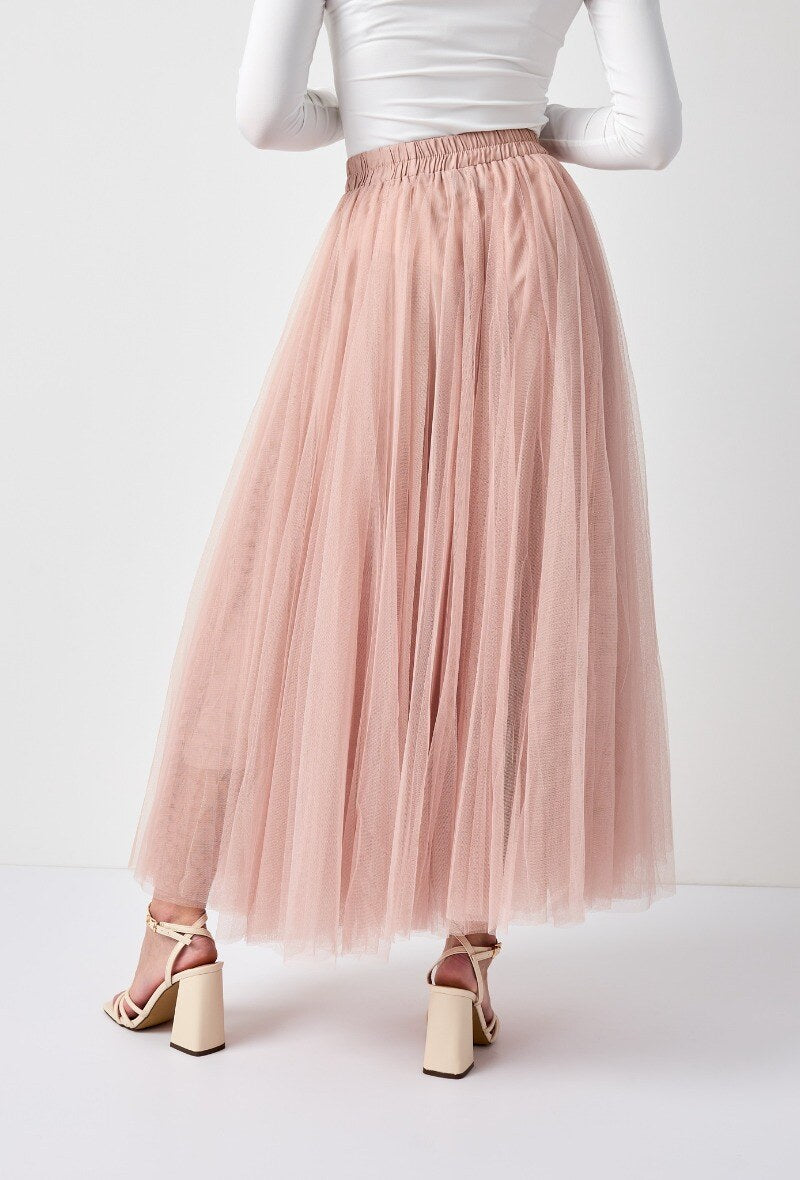 Eve dusty pink tulle full skirt