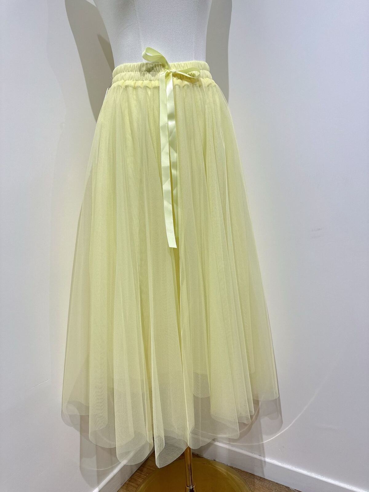 Leah light yellow tulle skirt